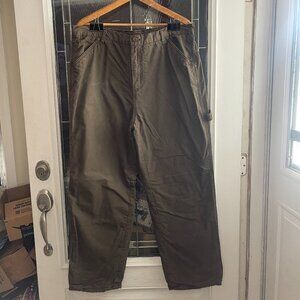 Smiths Workwear Pants Mens 38x32 Fleece Lined Pants Cargo Brown